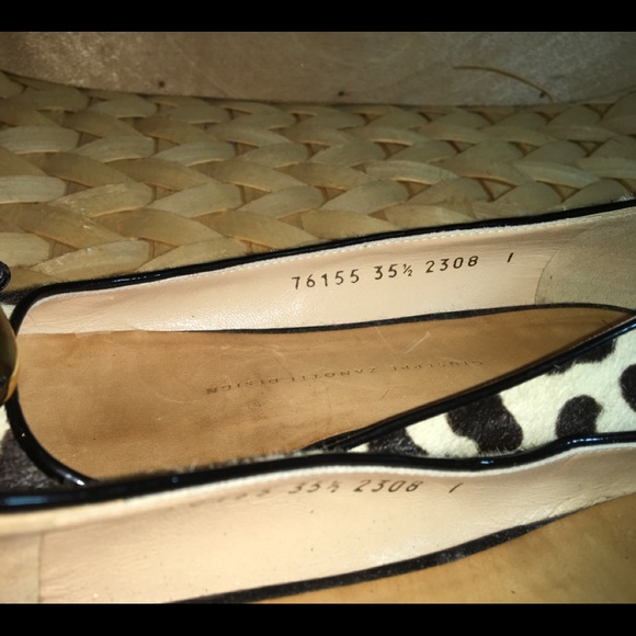 GIUSEPPE ZANOTTI LEOPARD PONY HAIR BALLET FLATS - Picture 4 of 5